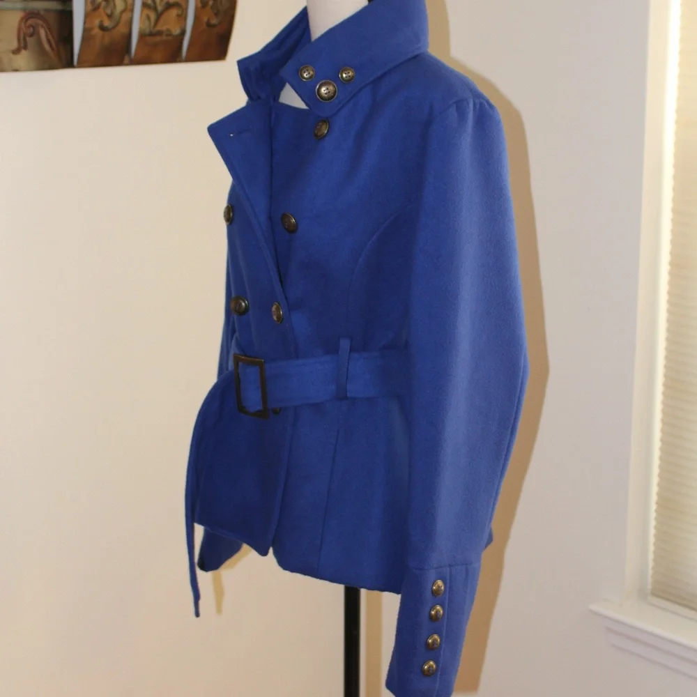 Black Rivet Blue Double-Breasted Jacket - Picture 3 of 12
